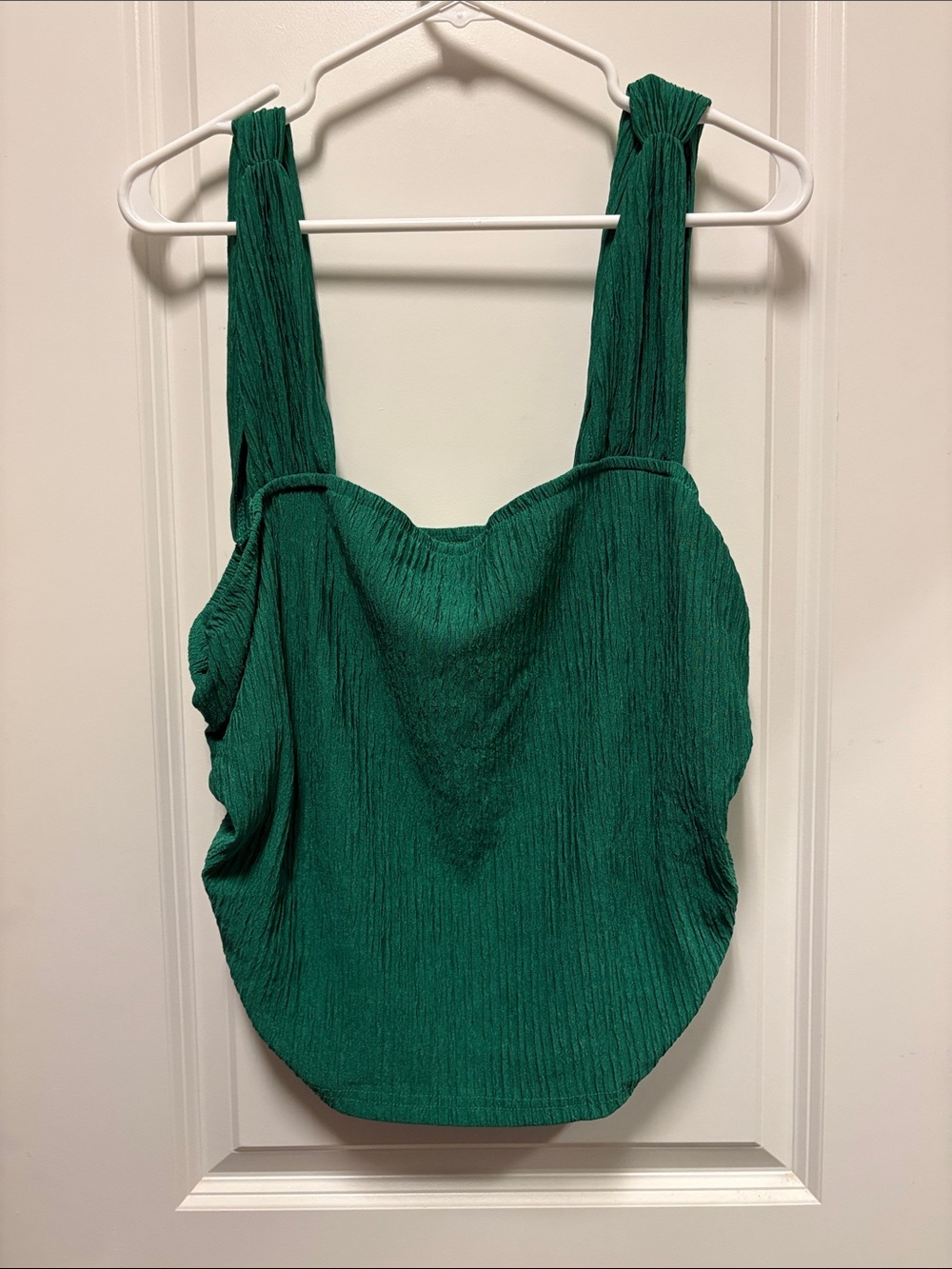 SHEIN 4x Women’s Textured Emerald Green Tank with Wide Straps